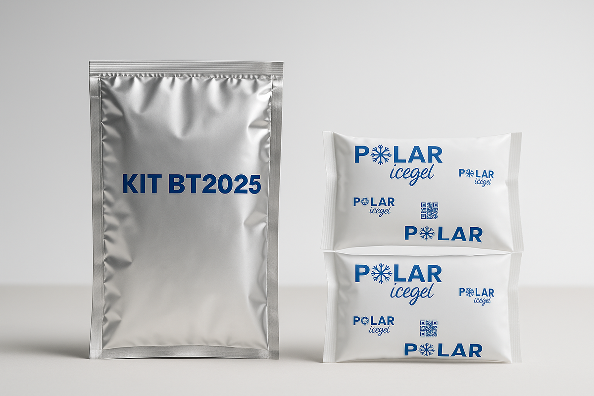 Sacs isothermes 20×25, kit complet - 20 pièces + glace synthétique